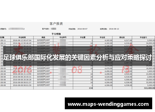 足球俱乐部国际化发展的关键因素分析与应对策略探讨